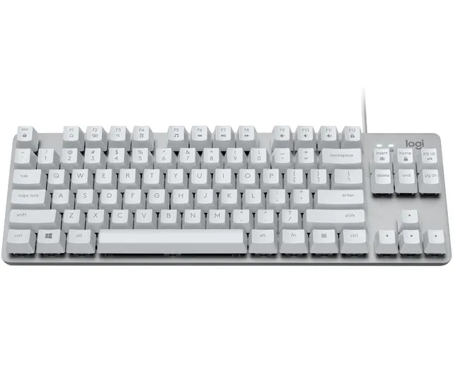 K835 TKL, mekaniskt, bakbelyst, nordiskt - Vit