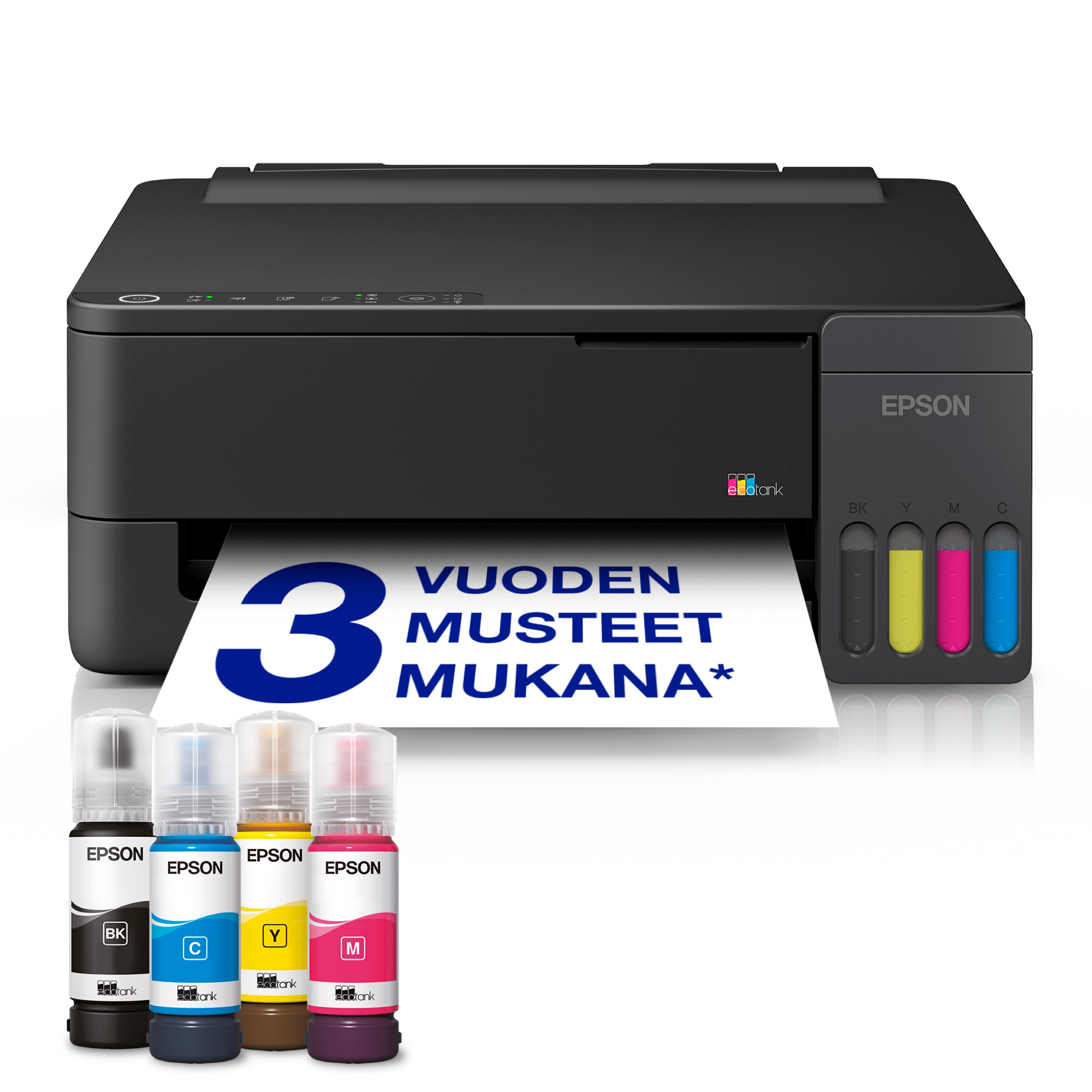 EcoTank ET-1910, skrivare + scanner + kopiator, 11/6 ppm ISO, 1200x2400 dpi scanner, AirPrint, USB/WiFi