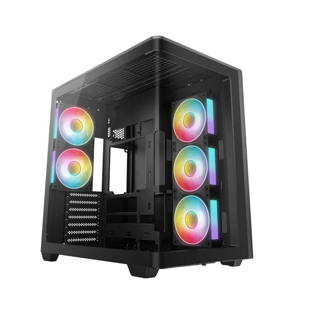 CG590U 5F -miditornikotelo RGB-valaistuksella, musta