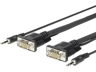 Pro - VGA-/ljudkabel - HD-15 (VGA), minij