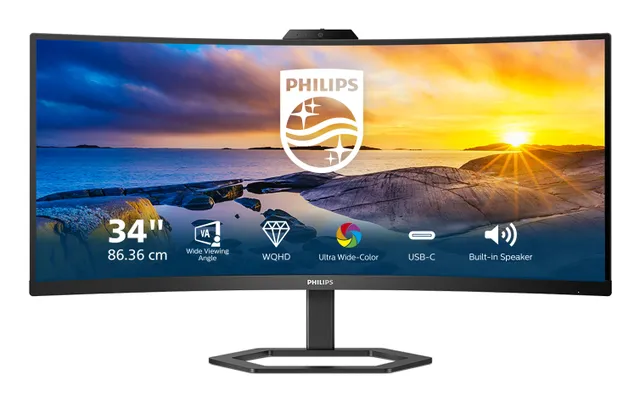 34" Philips 34E1C5600HE - 3440x1440 (UWQHD) - 100Hz - VA - 65W USB-C