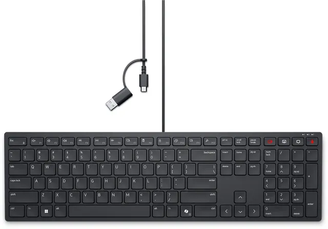 Wired Collaboration Keyboard KB525C - keyboard - QWERTY - Pan Nordic - black Input Device - Tangentbord - Nordisk - Svart