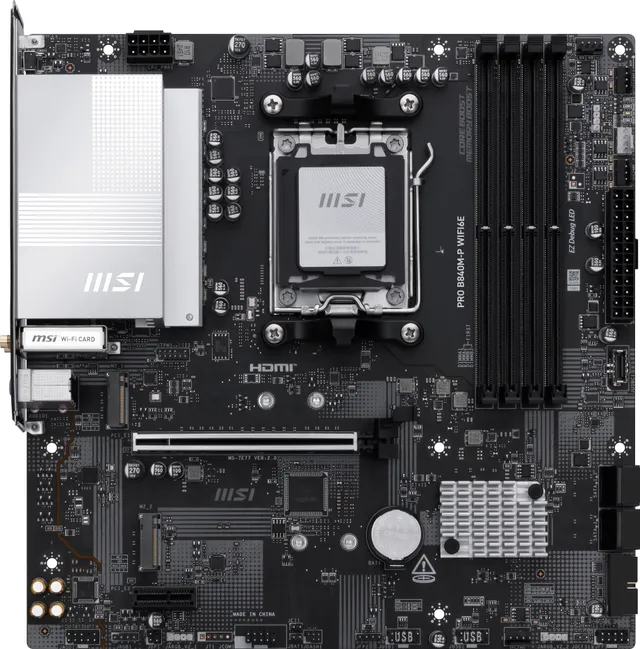 PRO B840M-P WIFI6E Moderkort - AMD B840 - AMD AM5 - DDR5 RAM - Micro-ATX
