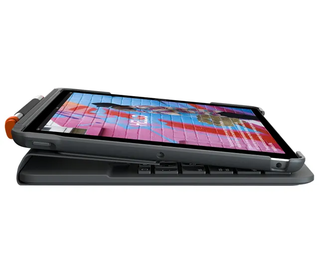Slim Folio iPad 10.2" (7th gen) - UK - Tastatur & Folio set - Engelska (UK) - Grå