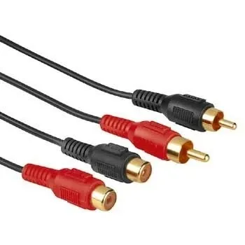 Kabel 2xRCA-2xRCA Förlängning Svart 4m
