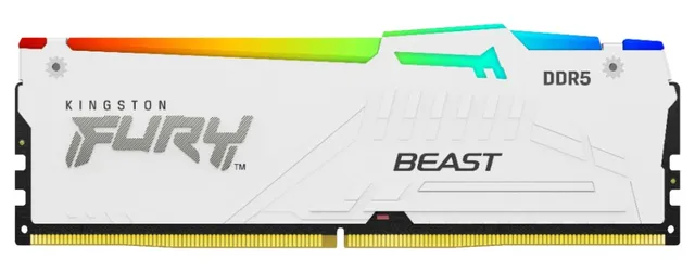 FURY Beast RGB - DDR5 - sats - 16 GB: 2 x 8 GB - DIMM 288-pin - 5200 MT/s / PC5-41600 - CL40 - 1.25 V - ej buffrad - on-die ECC - vit