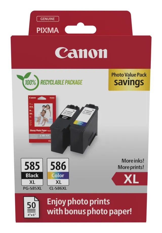 PG-585XL/CL-586XL bläckpatroner med fotopapper