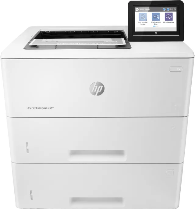 HP LaserJet Enterprise M507x - Skrivare - svartvit - Duplex - laser - A4/Legal - 1200 x 1200 dpi - upp till 43 sidor/minut - kapacitet: 1200 ark - USB