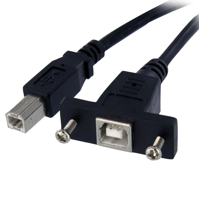 1 ft Panel Mount USB Cable B to B - F