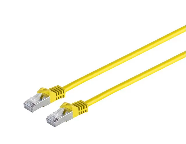 Nätverkskabel skärmad Cat7 S/FTP, MicroConnect, LSZH, 20 meter - Gul