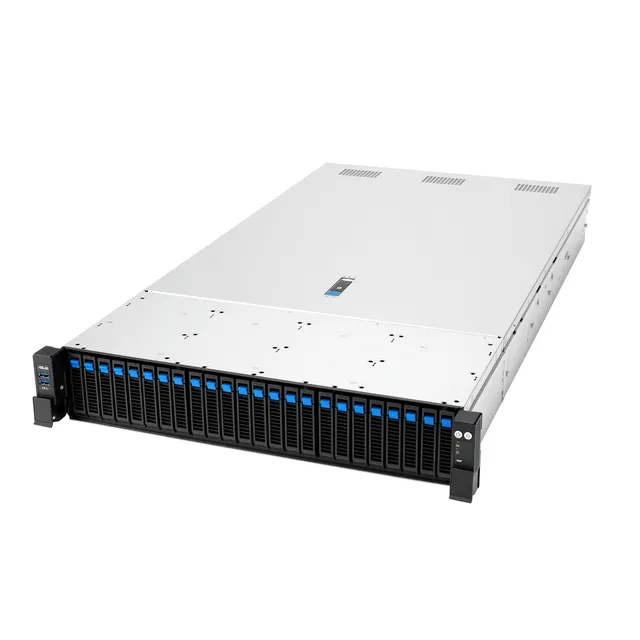 Server RS720A-E13-RS24, AMD EPYC 9005, 2U rackserver, 24x2.5" HDD/SSD, 8xM.2 PCIe 5.0, 2xOCP 3.0, 3200W redundant nätagg, utan CPU/RAM/HDD/LAN