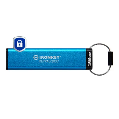 IronKey Keypad 200C - USB flash-enhet - krypterat - FIPS 140-3 Level 3 - 32 GB - USB-C 3.2 Gen 1