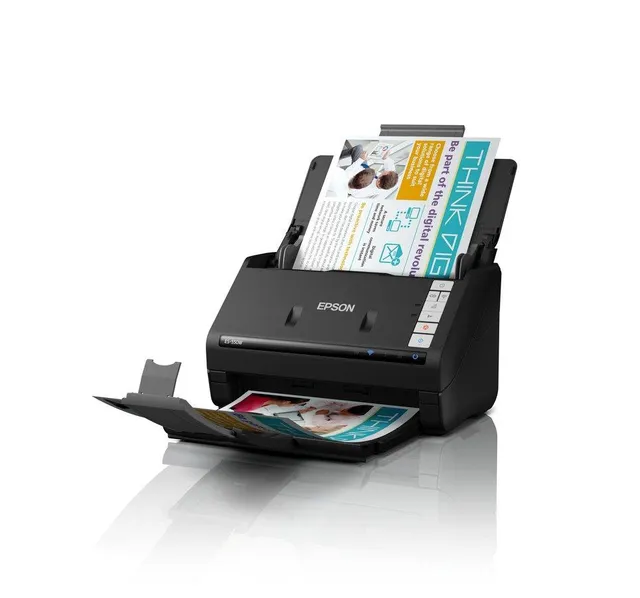 WorkForce ES-550W - Dokumentskanner - Kontaktbildsensor (CIS) - Duplex - 215.9 x 6096 mm - 600 dpi x 600 dpi - upp till 45 sidor/minut (mono) / upp till 45 sidor/minut (färg) - ADM (100 ark) - upp till 5000 scanningar per dag - USB 3.2 Gen 1x1, Wi-Fi(ac)