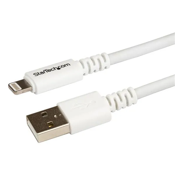StarTech.com 3 m USB till Lightning-kabel - Lång iPhone/iPad/iPod-laddningskabel - Lightning till USB-kabel - Apple MFi-certifierad - Vit - Lightning-