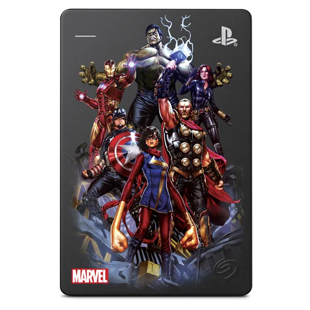 Game Drive for PS4 STGD2000203 - Marvel Avengers Limited Edition - Avengers Assemble - hårddisk - 2 TB - extern (portabel) - USB 3.0 - grå-met