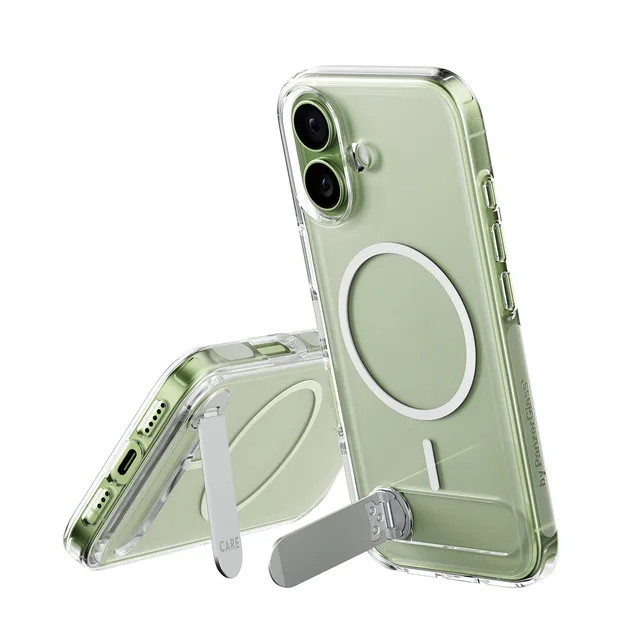 CARE Feature Case Transparent med stativ och MagSafe – iPhone 17