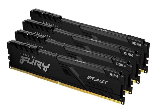 FURY Beast - DDR4 - sats - 128 GB: 4 x 32 GB - DIMM 288-pin - 3600 MHz / PC4-28800 - CL18 - 1.35 V - ej buffrad - icke ECC - svart