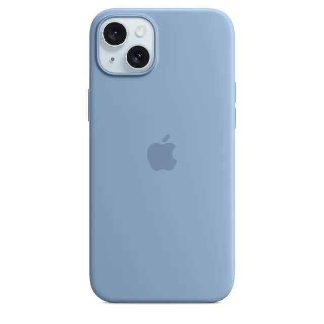 iPhone 15 Plus Silicone Case med MagSafe - Winter Blue