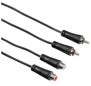Kabel Audio 2xRCA-2xRCA Förlängning Svart 1.5