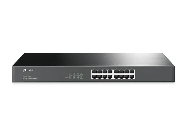 TL-SG1016, 16-port Gigabit, metallhölje, rackmonterbar