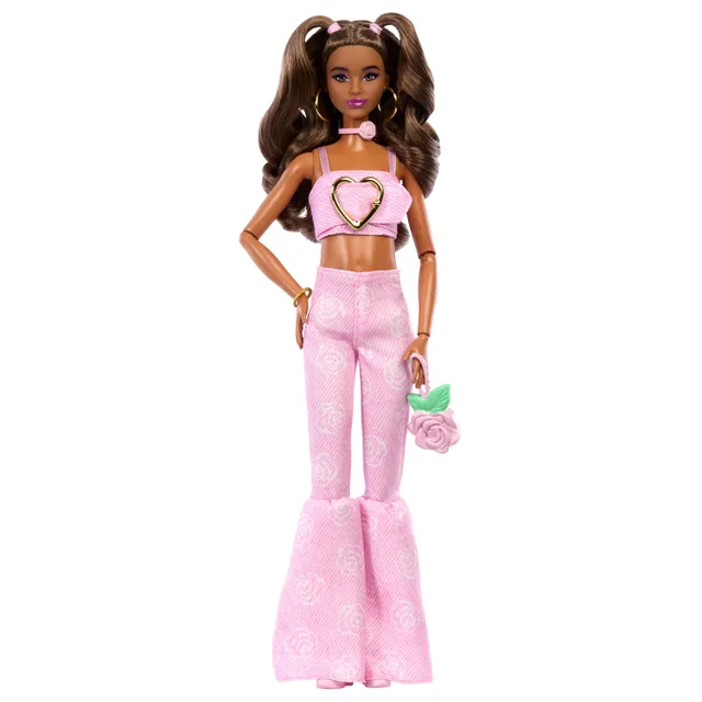 Deluxe Style Pink Denim Flare Jeans Latina