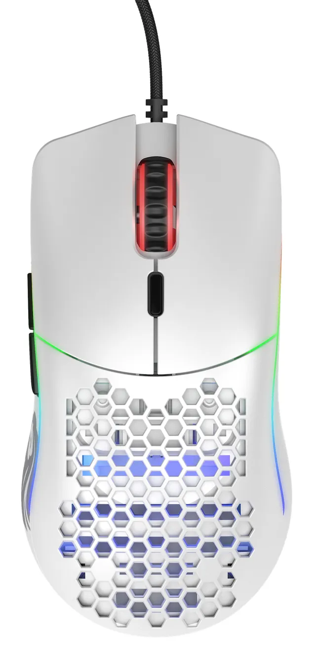 Model O - Matte White - Gamingmus - Optic - 6 knappar - Vit med RGB ljus