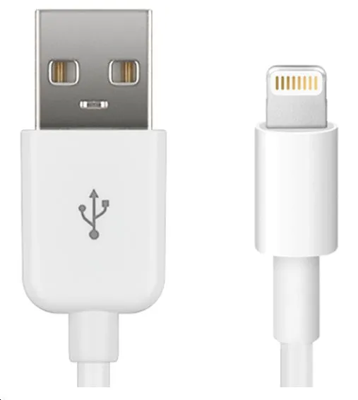Lightning till USB-kabel, MFI, 0,5 meter - Vit