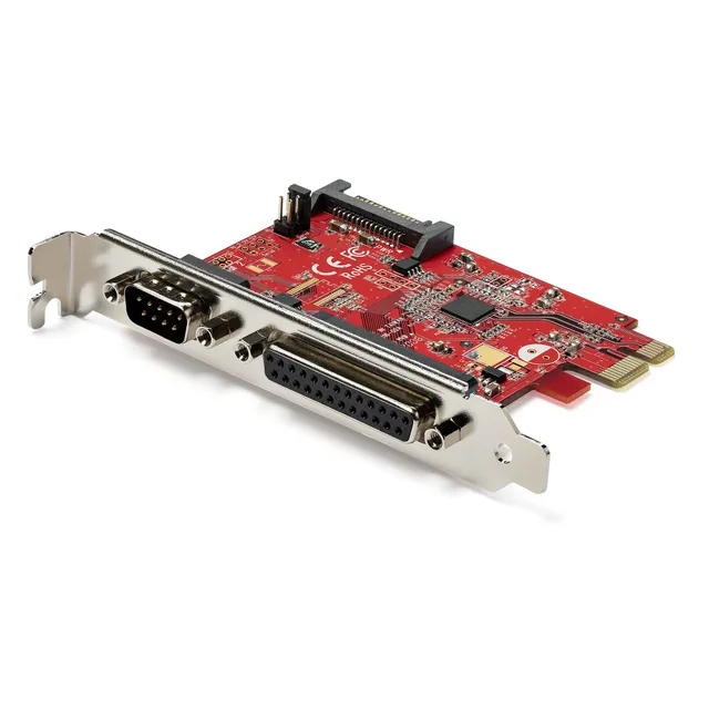 PCIe-kort med seriell och parallell port - PCI Express kombokortadapter med 1x DB25 parallell port och 1x RS232 seriell port - Expansions-/ko
