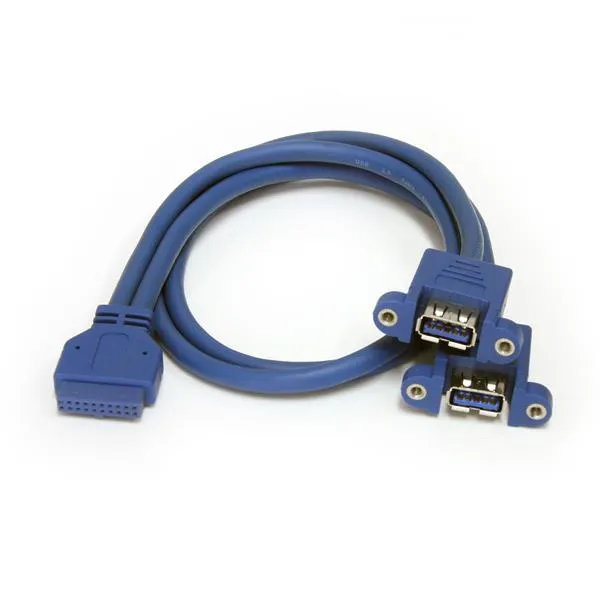 2 Port Panel Mount USB 3.0 Cable - US