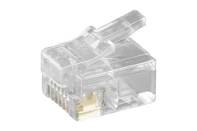 - Telefonkontakt - RJ-12 (hane) - oskärmad - transparent (paket om 10)