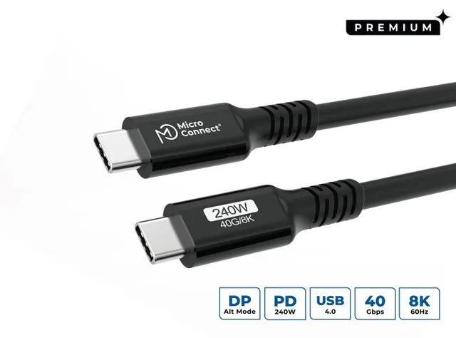 USB4 USB-C to C 240W, 40Gbps, 1m