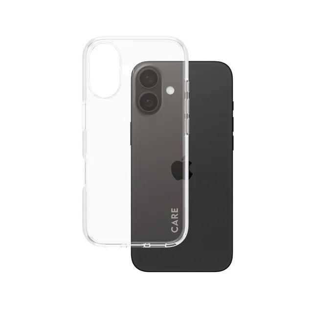 CARE by PanzerGlass Urban Combat - Baksidesskydd för mobiltelefon - termoplastisk polyuretan (TPU), polykarbonat (PC), oleofobisk beläggning - transparent - för Apple iPhone 16