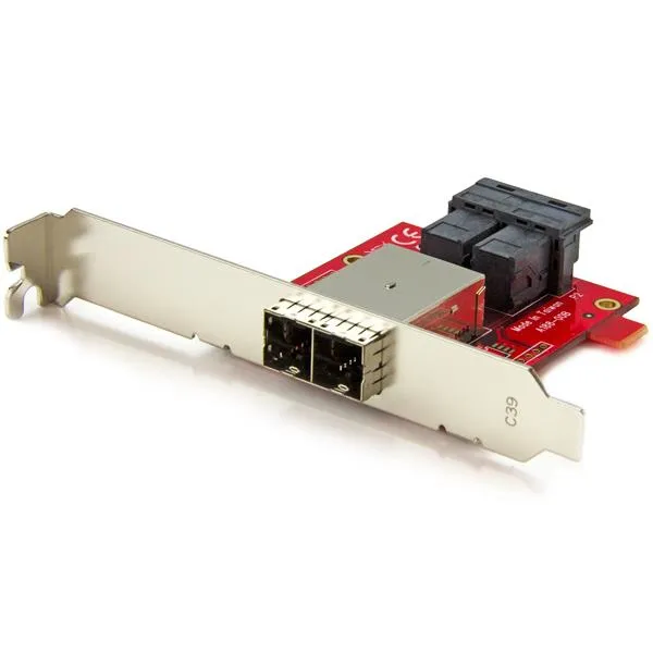 Mini-SAS Adapter - Dual SFF-8643 to SFF-8644 - with Full and Low-Profile Brackets - 12Gbps - SAS-panel intern till extern - SAS 12Gbit/s - 4x