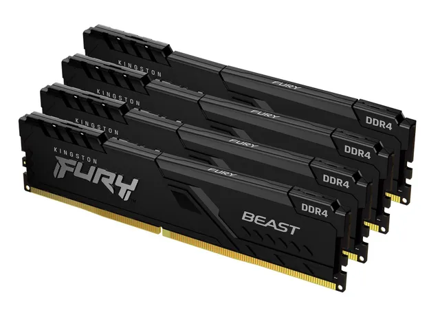 FURY Beast - DDR4 - sats - 32 GB: 4 x 8 GB - DIMM 288-pin - 3600 MHz / PC4-28800 - CL17 - 1.35 V - ej buffrad - icke ECC - svart