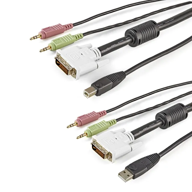 6 ft 4-in-1 USB DVI KVM Cable with Au