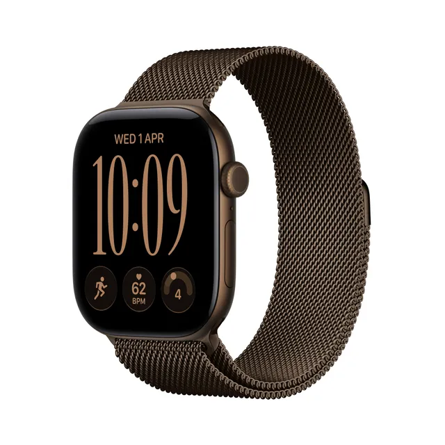 Watch Series 12 GPS + Cellular 46 mm mörk brons aluminium, mörk brons Milanesisk loop - S/M