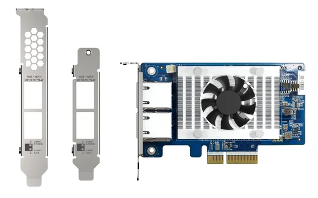 QXG-10G2T-X710 - Nätverksadapter - PCIe 3.0 x4 låg profil - 10Gb Ethernet x 2 - för QNAP QSW-1208-8C, QSW-M2108-2C