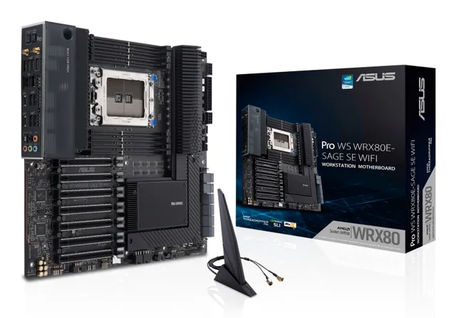 Pro WS WRX80E-SAGE SE WIFI II - Moderkort - utökad ATX/SSI EEB - Socket sWRX8 - AMD WRX80 Chipuppsättning - USB-C 3.2 Gen 2x2, USB-C 3.2 Gen2, US
