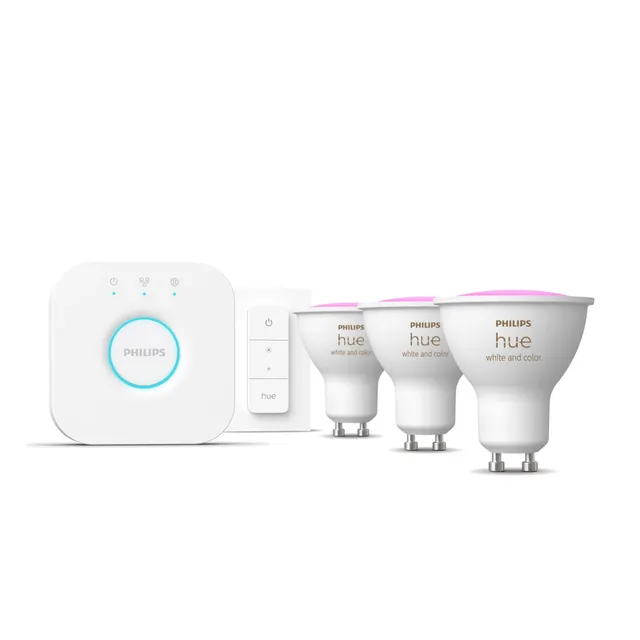 Startpaket: 3x White & Color GU10 + Dimmer + Bridge