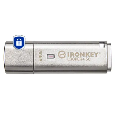 IronKey Locker+ 50 - USB flash-enhet - krypterat - 64 GB - USB 3.2 Gen 1