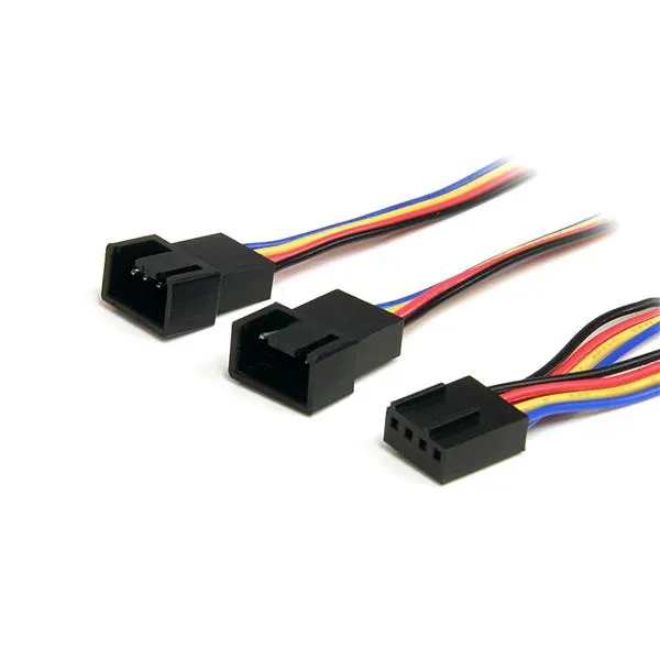 StarTech.com 12in 4 Pin Fan Power Splitter Cable - F/M - 1ft Fan Y Cable - 1ft 4-pin Fan Splitter Cable (FAN4SPLIT12) - Strömdelare för fläkt - 4-stifts PWM (hona) till 4-stifts PWM (hane) - 31 cm - för P/N: FAN1156PWM, FAN12025PWM, FAN8025PWM