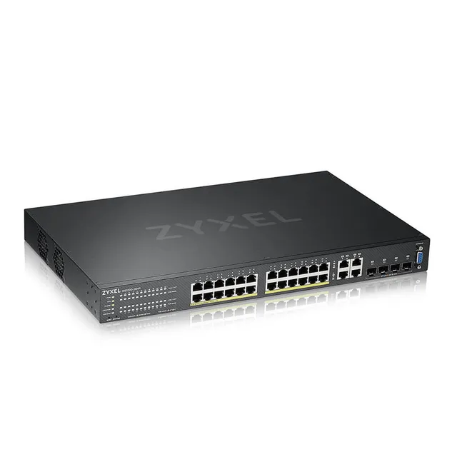 GS2220-28HP, 24-Port Gigabit 375W PoE, 4x1GbE RJ45/SFP, Standalone/Nebula