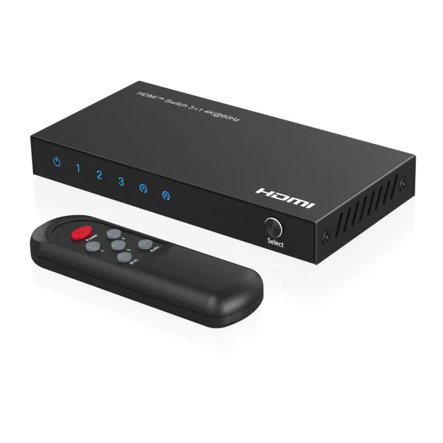 - Switch - fjärrkontroll - 3 x HDMI -