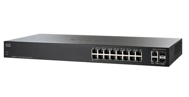 250 Series SG250-18 - Switch - L3 - smart - 16 x 10/100/1000 + 2 x kombination Gigabit Ethernet/Gigabit SFP - rackmonterbar - återanvänd