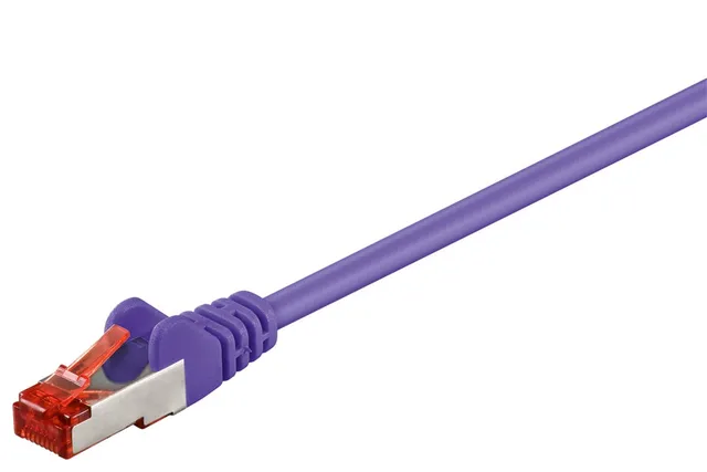Patchkabel CAT 6, S/FTP (PiMF), lila, 1,5 m kopparklädd aluminiumtråd (CCA)