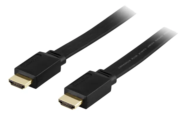 HDMI-kabel, 4K/3D, flat, 0,5 meter - Svart