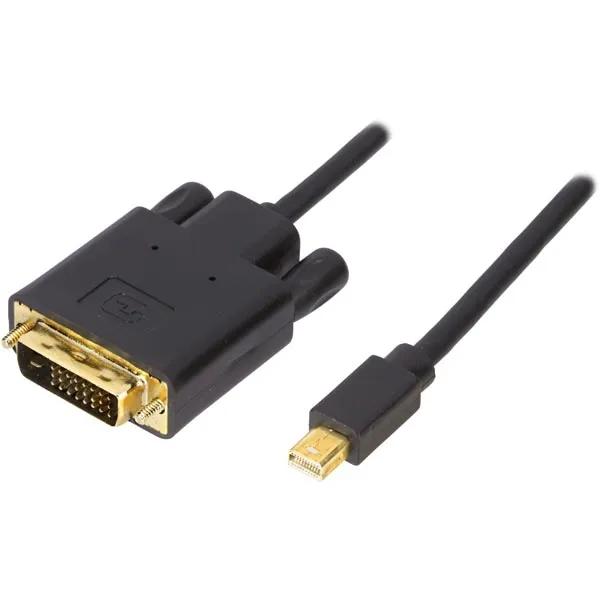 Mini Displayport: Male - DVI: Male, Black