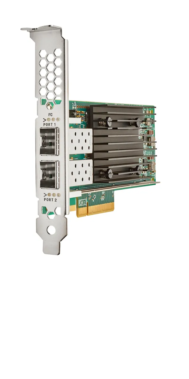 HPE SN1700Q - Värdbussadapter - PCIe 4.0 x8 låg profil - 64Gb Fibre Channel (Short Wave) x 2 - för Alletra 4120