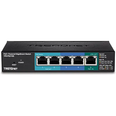 TPE-P521ES 5-Port Gigabit PoE+ Powered EdgeSmart Switch with PoE Pass Through