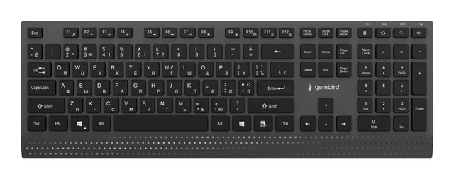 Slim wired multimedia keyboard - Tangentbord - Cyrillic - Svart